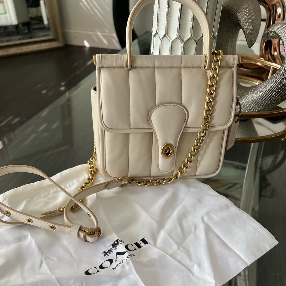 Cream Coach Handbag